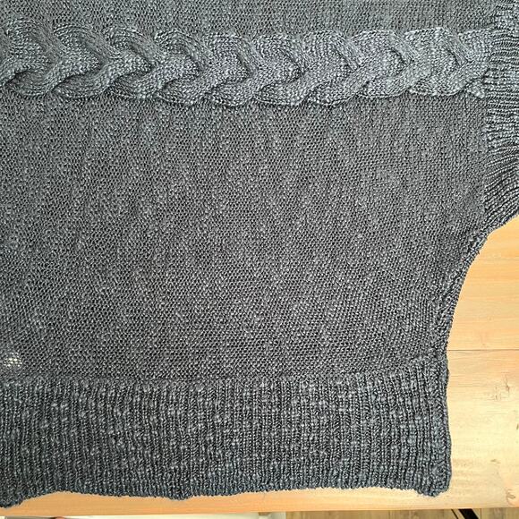 Pink Rose Open Knit Cowl Neck Navy Blue Sweater Vest NWT Size Small - Picture 10 of 16